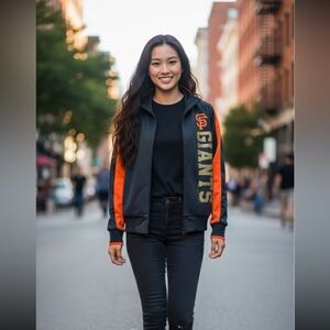 Genuine Merchandise Black and Orange Jacket Giants San Francisco